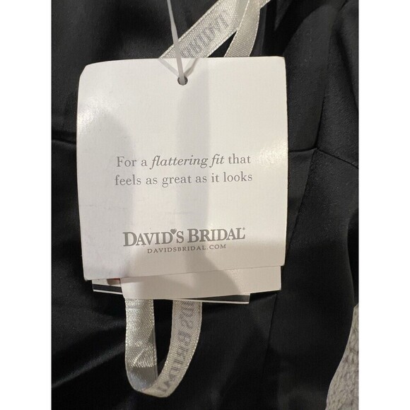 NWT David’s Bridal Black Slim One Shoulder Cocktail Evening Dress Size 2 - Picture 9 of 11